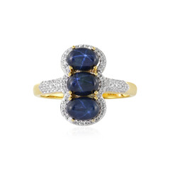 Anello in argento con Zaffiro Stellato Blu