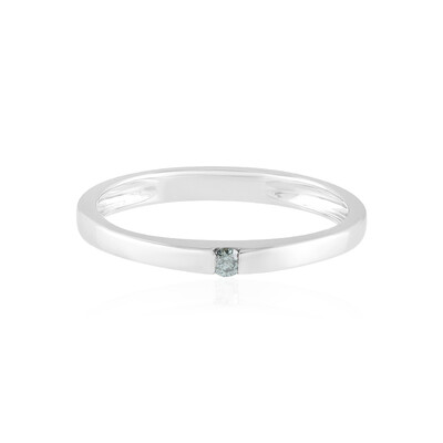 Anello in argento con Diamante I3 Blu Cielo