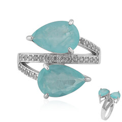 Anello in argento con Quarzo blu pastello