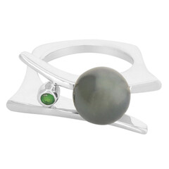 Anello in argento con Perla Tahitiana
