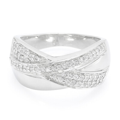 Anello in argento con Zaffiro Bianco