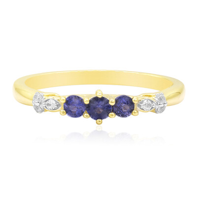 Anello in oro con Dumortierite