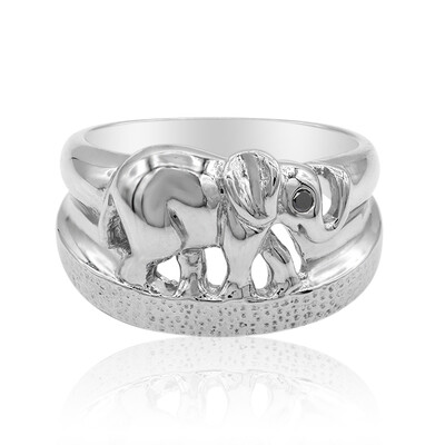 Anello in argento con Diamante Nero