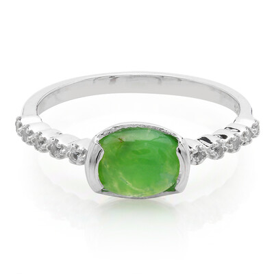 Anello in argento con Crisoprasio Imperiale