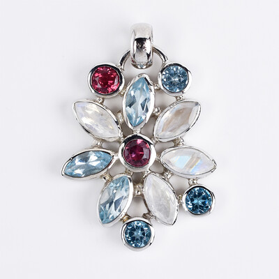 Ciondolo in argento con Labradorite Bianca