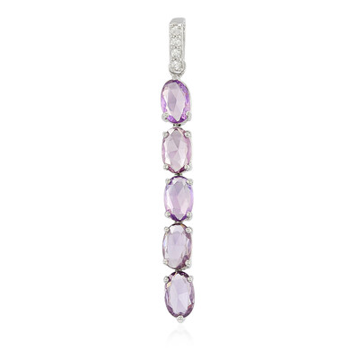 Ciondolo in argento con Zaffiro Ceylon Porpora (non riscaldato)