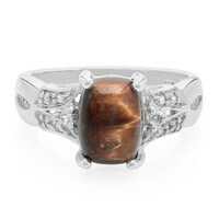 Anello in argento con Occhio di Tigre Rosso