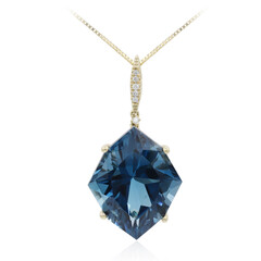 Collana in oro con Topazio Blu Londra