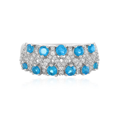 Anello in argento con Apatite Blu Neon