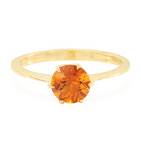 Anello placcato in oro con Citrino Mandarino