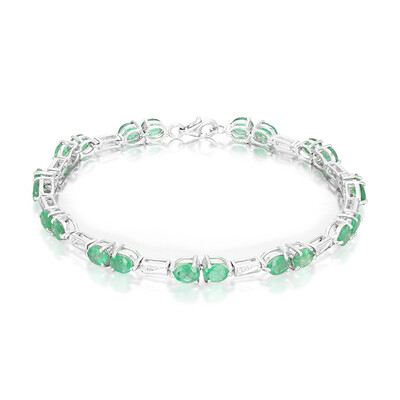 Bracciale in argento con Smeraldo Zambia