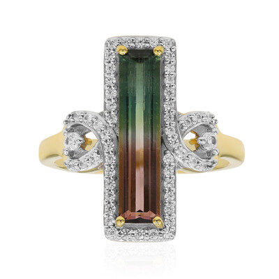 Anello in oro con Tormalina Bicolore