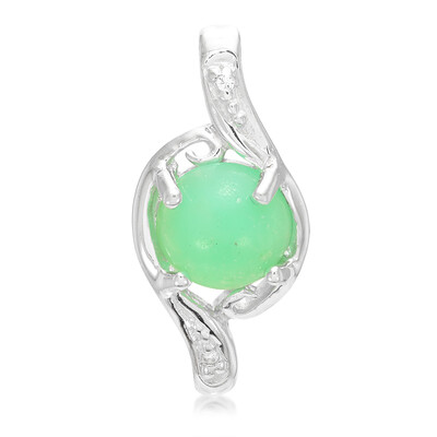 Ciondolo in argento con Crisoprasio Imperiale