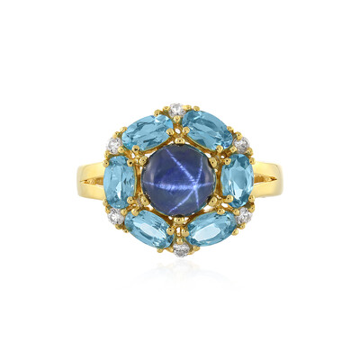 Anello in argento con Zaffiro Stellato Blu