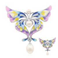 Spilla in argento con Perla di Acqua Dolce