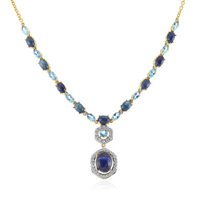 Collana in argento con Zaffiro Stellato Blu