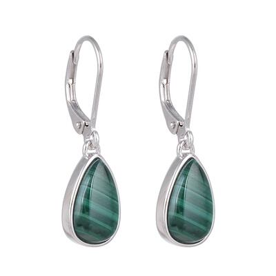 Orecchini in argento con Malachite