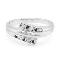 Anello in argento con Zaffiro Bianco e Spinello Nero