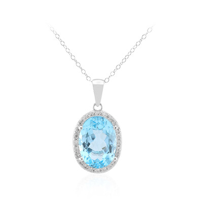 Collana in argento con Topazio Blu Cielo