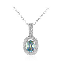 Collana in argento con Topazio Mistico Verde Blu