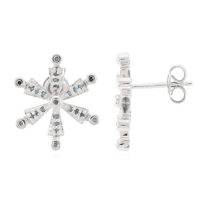 Orecchini placcati in platino con Diamante Fancy