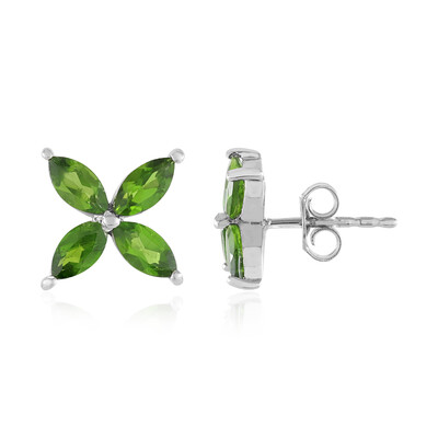 Orecchini in argento con Diopside Russo