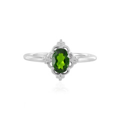 Anello in argento con Diopside Russo