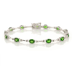 Bracciale in argento con Diopside Russo