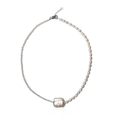 Collana in argento con Perla Keshi (TPC)