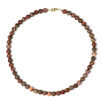 Collana in argento con Diaspro Pelle di Leopardo