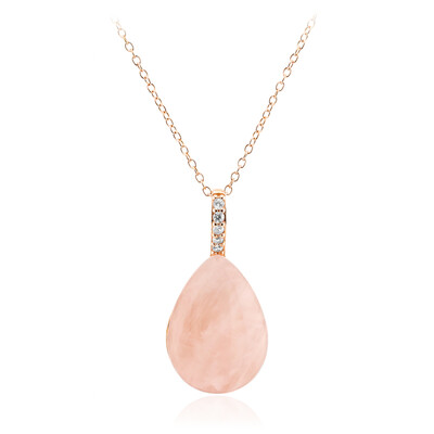 Collana in argento con Quarzo Rosa