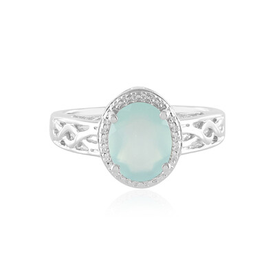 Anello in argento con Calcedonio Acqua