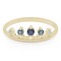 Anello in oro con Zaffiro Blu