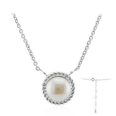 Collana in argento con Perla d'Acqua Dolce Bianca
