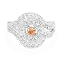 Anello in argento con Zaffiro Padparadscha