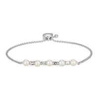 Bracciale in argento con Perla d'Acqua Dolce Bianca
