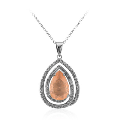 Collana in argento con Quarzo pesca pastello