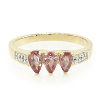 Anello in oro con Zaffiro Padparadscha (non riscaldato)