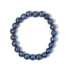 Bracciale con Perla di Lava Blu Royal