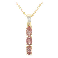 Collana in oro con Zaffiro Padparadscha (non riscaldato) (AMAYANI)