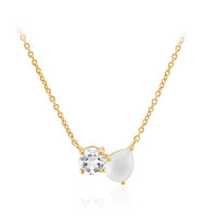 Collana in argento con Quarzo bianco pastello