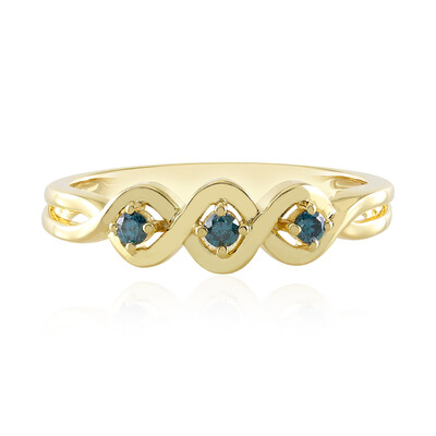 Anello in argento con Diamante Blu I3