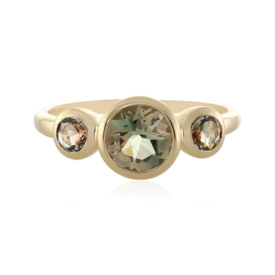 Anello in oro con Pietra del Sole dell'Oregon