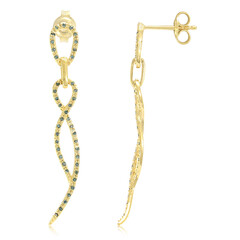 Orecchini placcati in oro con Diamante Fancy