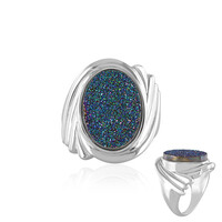 Anello in argento con Agata Glitter Verde