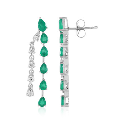 Orecchini in argento con Onice Verde