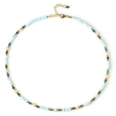 Collana in argento con Aragonite Blu (Riya)