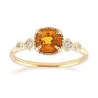 Anello in oro con Zaffiro Arancione Ban Ka Cha