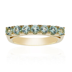 Anello in oro con Berillo Verde Menta Nigeriano