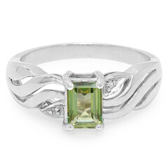 Anello da uomo in argento con Topazio Kiwi